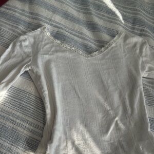 Aerie White Lace Top